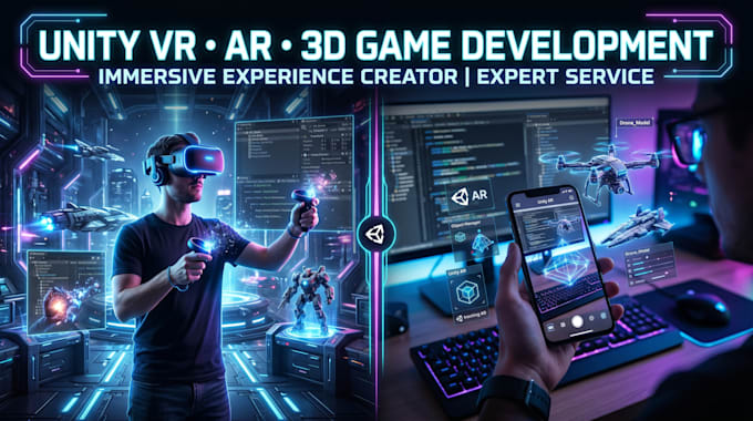 create immersive unity VR simulation ar app and 3d game for realistic experience