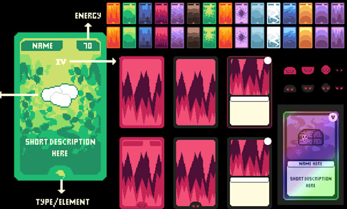 Dessiner un style de cartes de poker en pixel art rétro, carte balatro ...