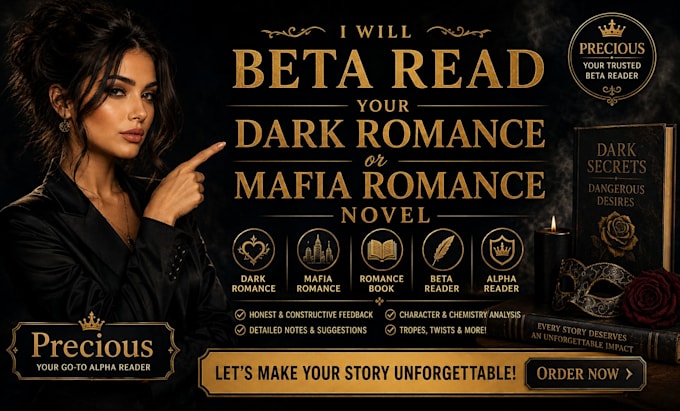 beta read your dark romance or mafia romance novel