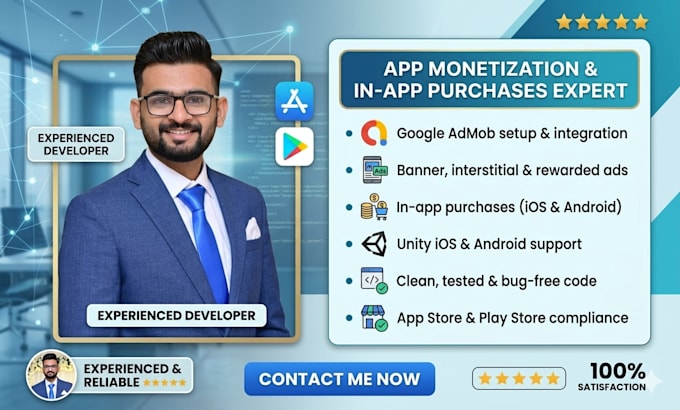 implement admob monetization and in app purchases in mobile apps