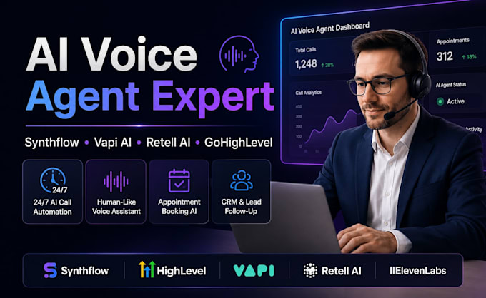 setup synthflow, gohighlevel vapi ai calling agent, retell ai voice agent expert