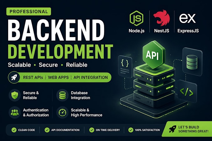 be  backend developer for web app and API using nestjs, expressjs, and nodejs