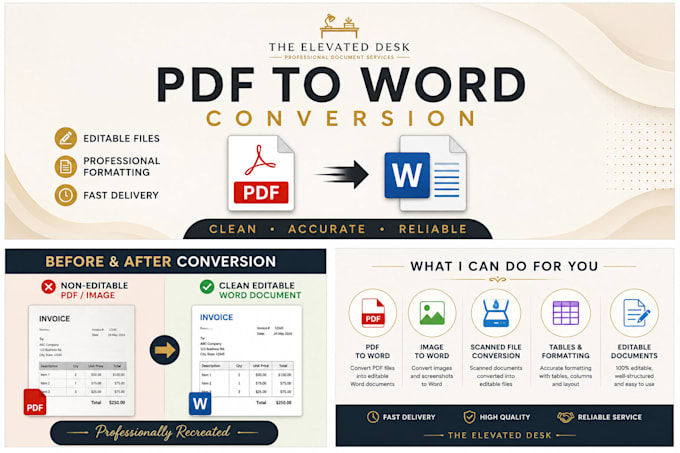 recreate PDF or image documents into editable word files