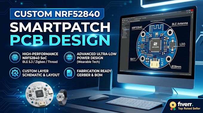 develop custom nrf52840 smartpatch pcb using professional eda tools