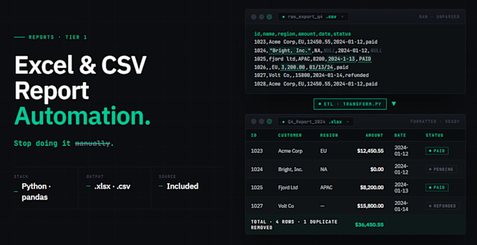 automate your excel and CSV reports using python