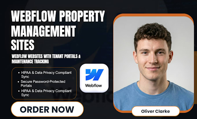 create webflow property management website with tenant portal maintenance forms