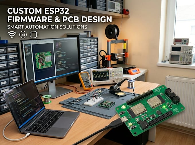 create custom esp32 firmware and pcb for smart automation systems