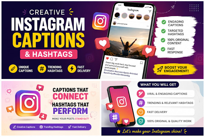 write viral instagram captions and hashtags