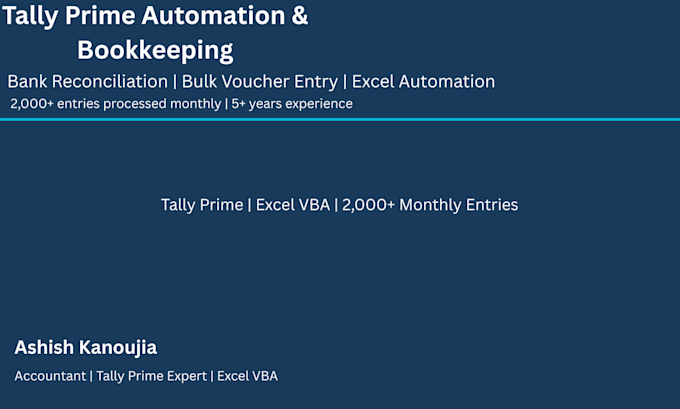 do tally prime bookkeeping, bank reconciliation and bulk voucher entry
