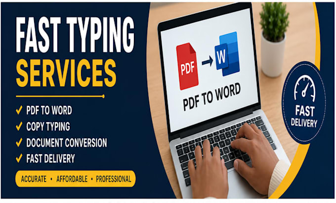 do fast typing, copy typing, PDF to word and document conversion
