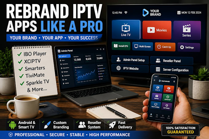 professionally rebrand and customize your iptv app apk with admin panel