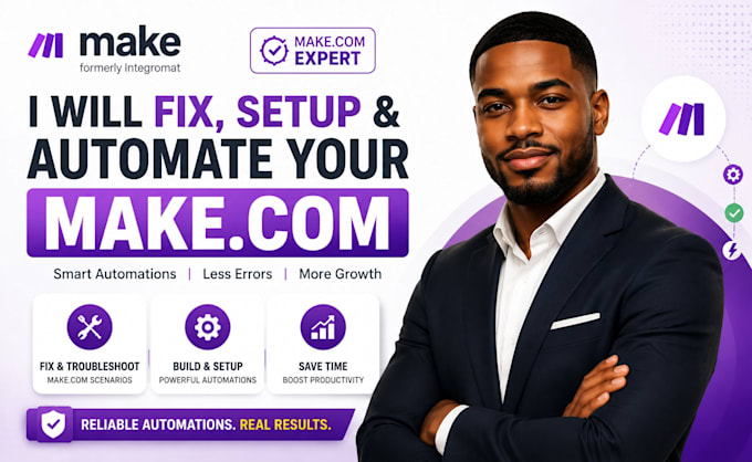 fix make com, made com, setup make com automation, make automation, make expert