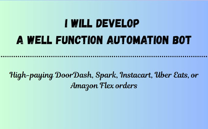 setup spark driver bot, spark delivery bot auto accept orders bot, spark