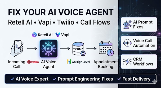 fix retell ai vapi voice agent prompt engineering call flow twilio voice call