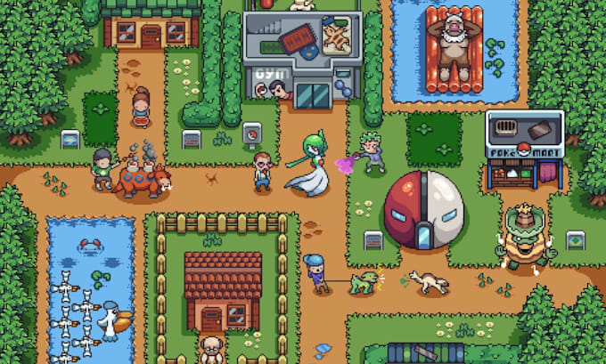 create top down pixel art tileset and tilemap for rpg games