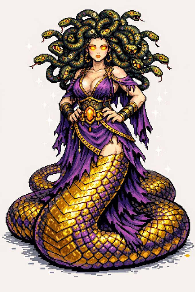 create pixel art illustration for your project
