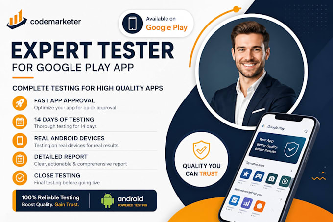 provide 12 testers 20 testers on play store, google play app testing
