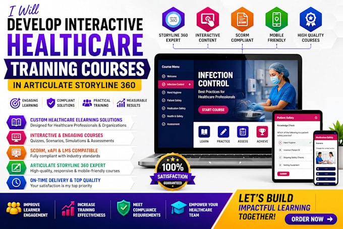 develop engaging healthcare training course clinical in articulate storyline 360