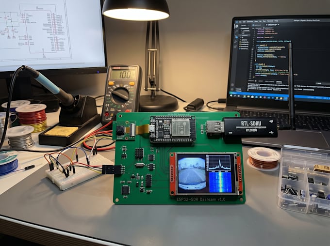 design rtl sdr, esp32 dashcam and wireless embedded hardware systems