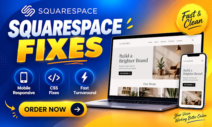 fix squarespace website, mobile responsive design, css layout and bugs