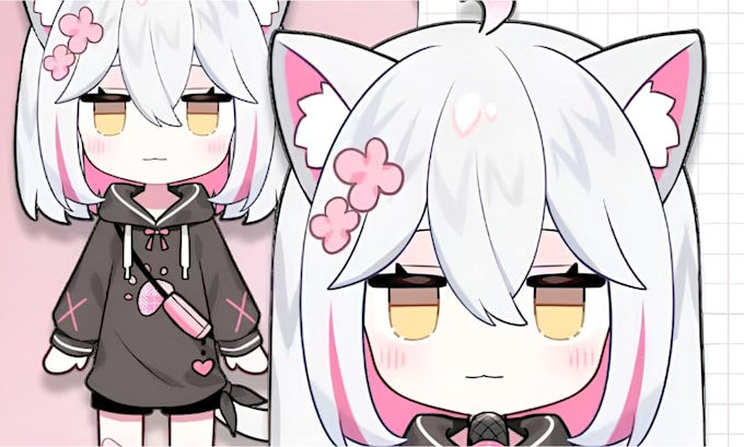 design vintage live2d vtuber model