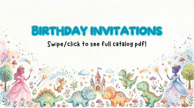 digital children birthday invitations