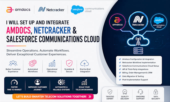 set up amdocs, netcracker, and salesforce communications cloud