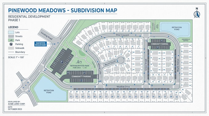 design accurate subdivision site plan, plot layout and land development map
