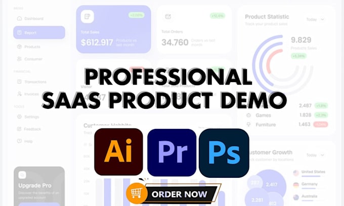 create saas explainer demo product animation, 2d saas product explainer video