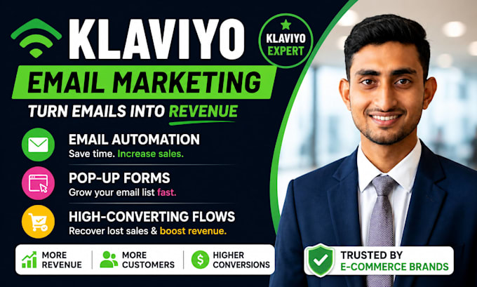 setup klaviyo email marketing flows, shopify email automation and popup forms