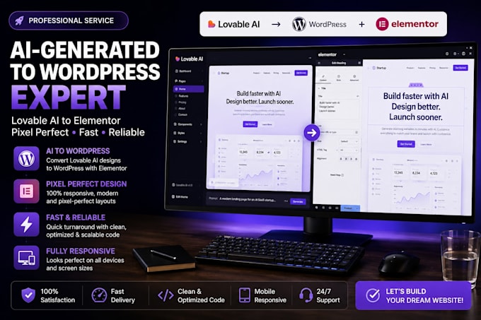 lovable ai to wordpress elementor webflow base44 web app capacitor ios replit
