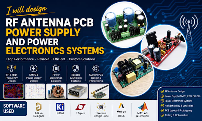 design rf antenna pcb power supply and power electronics systems