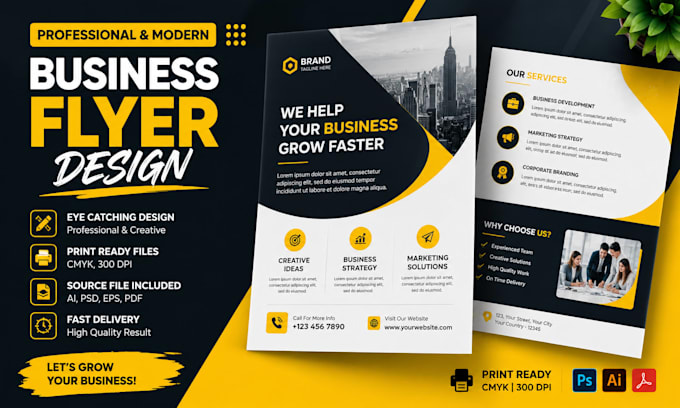 design professional business flyer or poster