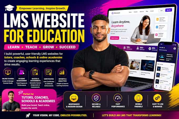 build wordpress elearning lms website with learndash tutor lms