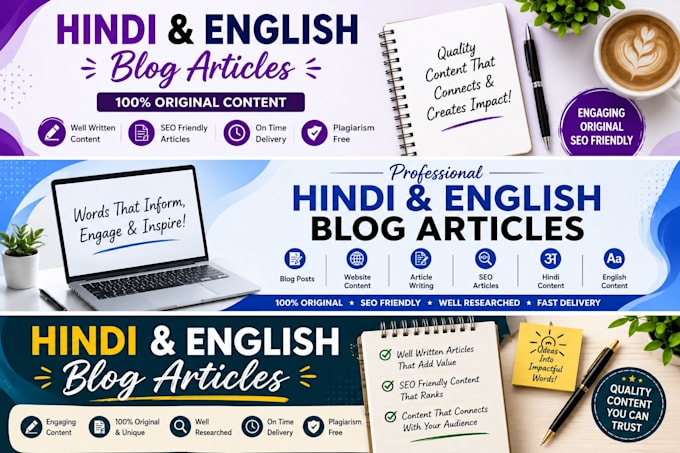 write hindi and english blog articles