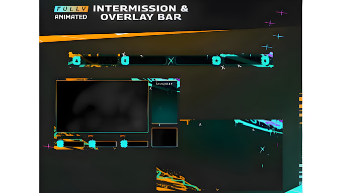 create animated twitch overlay,stream package, kick overlay design for streamers