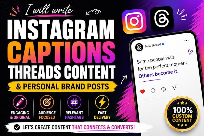 write engaging instagram captions and threads posts