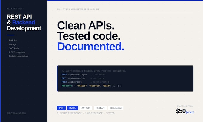 build a rest API with PHP backend and database integration