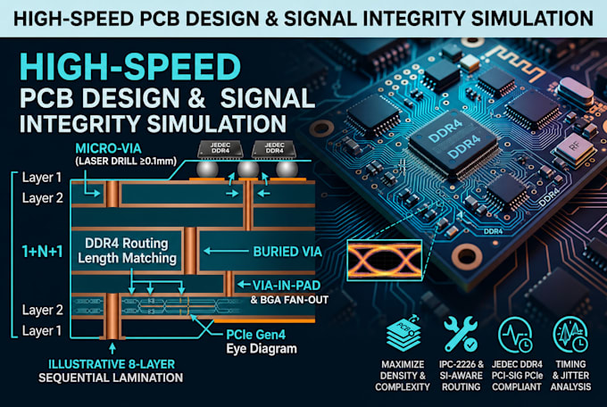 do high speed pcb design ddr4 pcie signal integrity simulation