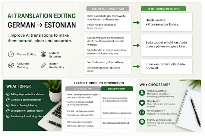 edit ai generated translations from german to estonian