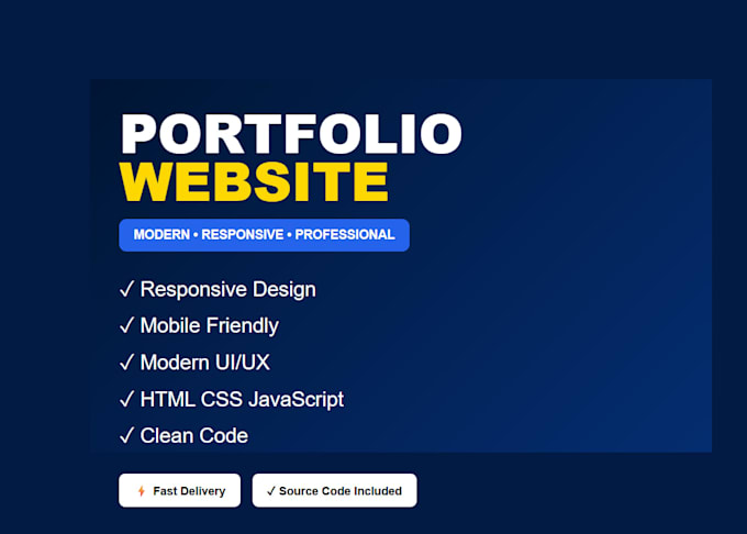 a modern responsive portfolio website for students and professional