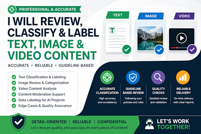 classify and label content for ai and moderation projects