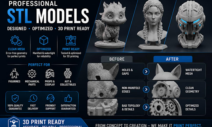 model stl files repair, modify, and edit stl files for high quality 3d printing