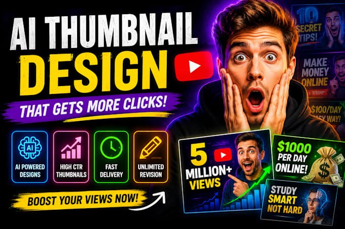 design modern ai generated youtube thumbnails