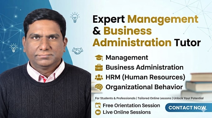 teach management, business administration, hrm, and ob