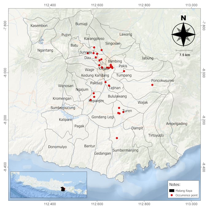 create publication ready study area and gis maps