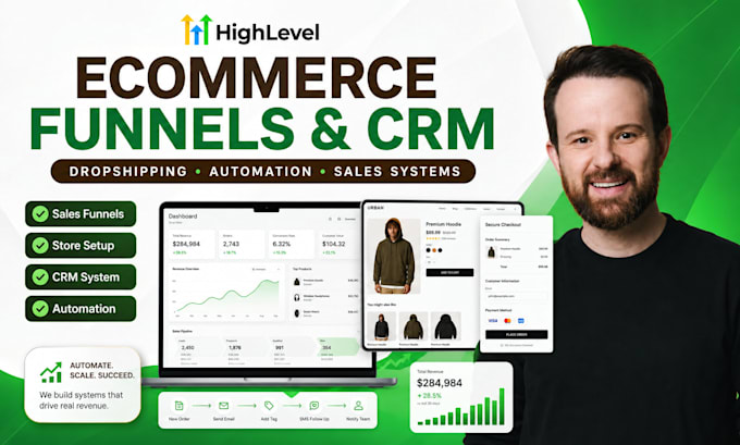 create gohighlevel ecommerce funnels ghl crm automation for online stores