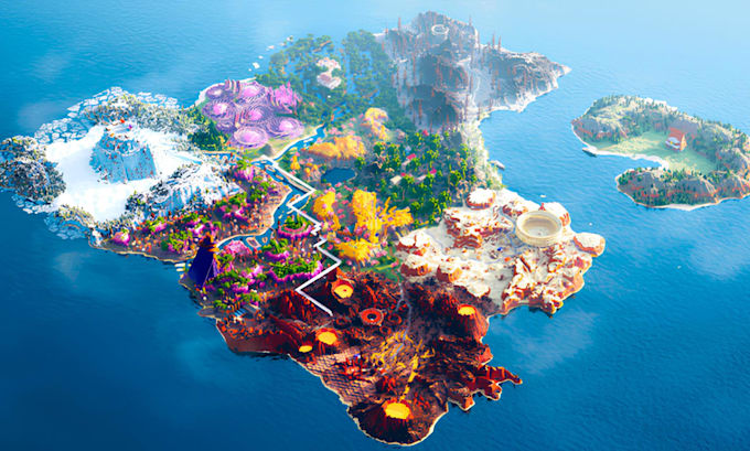 Build custom minecraft map server spawn lobby fantasy world as ...