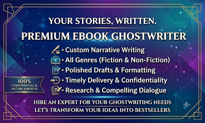 be your 50,000 words ebook ghost writer, book writer, book ghostwriter