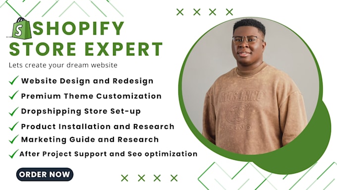 build shopify website, design or redesign shopify store, dropshipping store